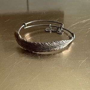 Alex and Ani Silver Feather Charm Bracelet